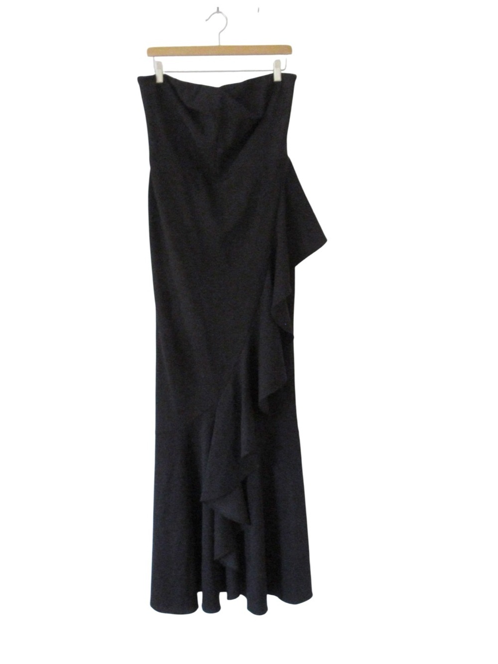 Dress the Population Paris Black Strapless Ruffle Long Gown XL Mermaid Formal - Picture 2 of 11